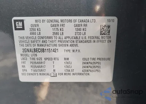 2011 Chevrolet Equinox Ls z USA, uszkodzony, nr VIN 2GNALBEC8B1151421